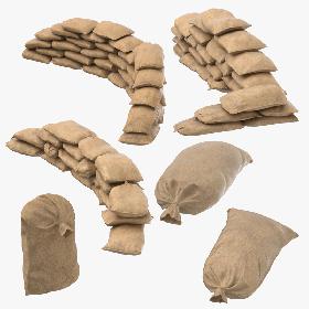 Sandbags and Barricades Collection 3D model